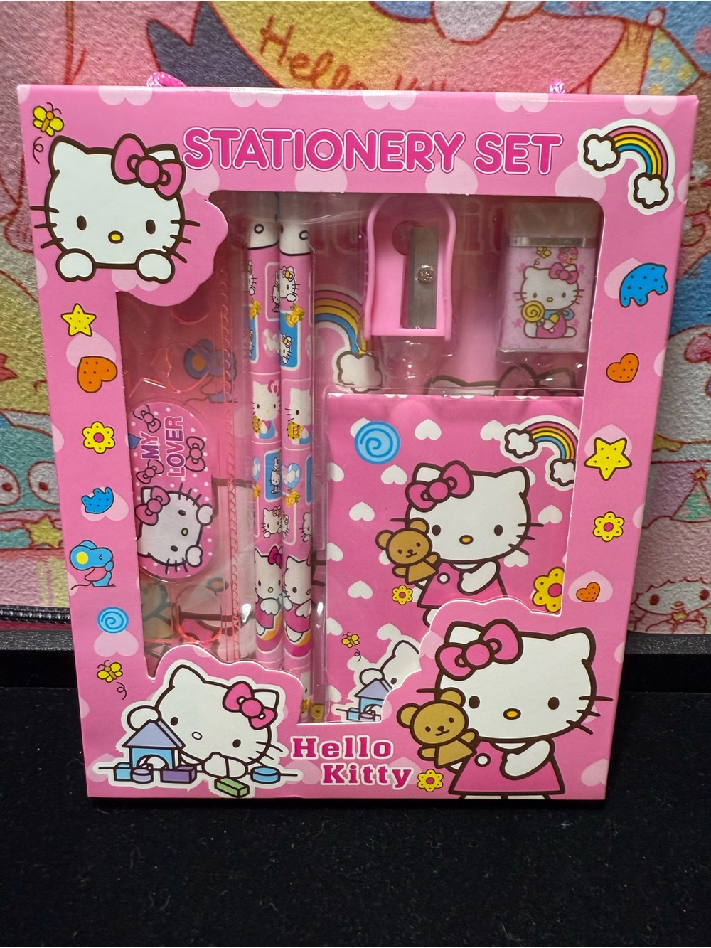 Hello Kitty Pink Rainbow Stationery Gift Set